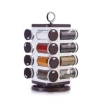 Ganesh 16-piece revolving plastic spice rack with dispensers