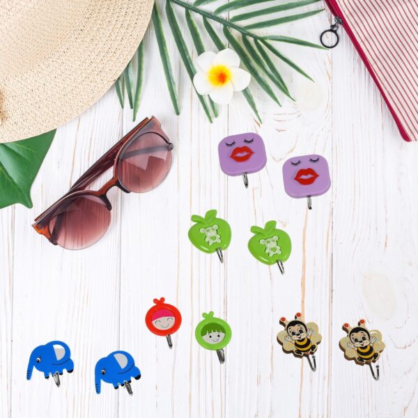 Set of 10 strong adhesive wall hooks for home and office