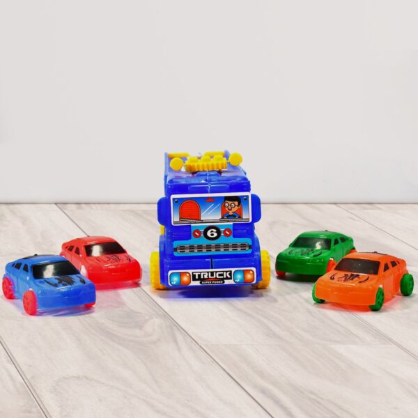 Toy Set Truck with 4 Mini Cars Toy Vehicles for Children - Front View by Nari Haat, Indian ethnic wear, women clothin...