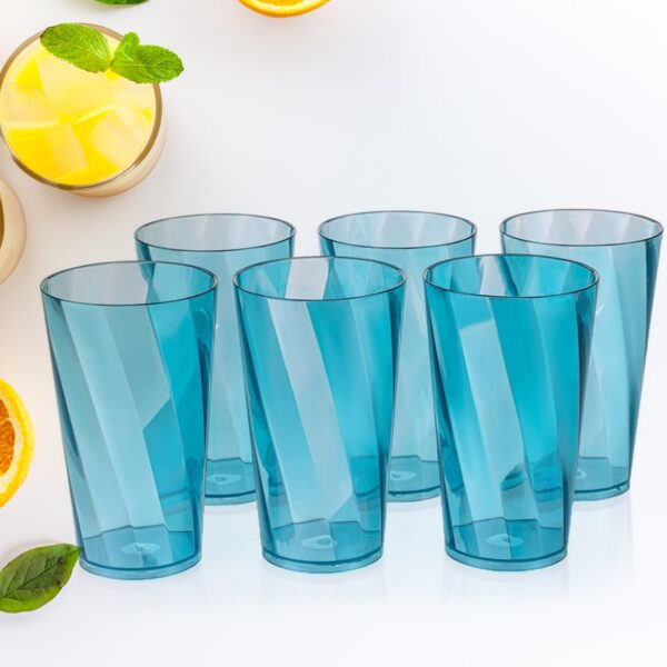Set of 6 Transparent Drinking Glasses