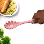 Silicone Pasta Fork Spaghetti Strainer, Non-Slip Heat Resistant - Image 2