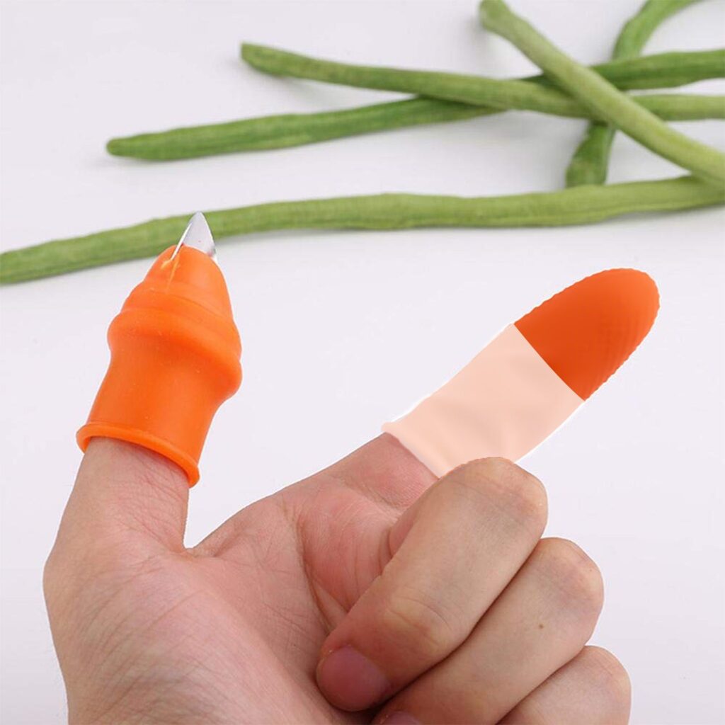 5-piece vegetable thumb cutter set with sharp blades