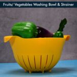 Plastic Fruits Vegetable Noodles Pasta Washing Bowl & Strainer - Closeup Embroidery by Nari Haat, Indian ethnic wear,...