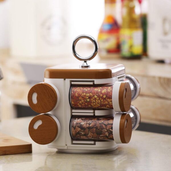 Ganesh Storewell 8-jar revolving plastic spice rack