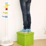 4986 Living Room Cube Shape Sitting Stool with Storage Box.(Mix Color) - Back View by Nari Haat, Indian ethnic wear, ...