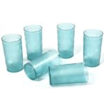 Set of 6 Unbreakable Transparent Plastic Water Glasses (300ml) - Sleeve Design by Nari Haat, Indian ethnic wear, wome...