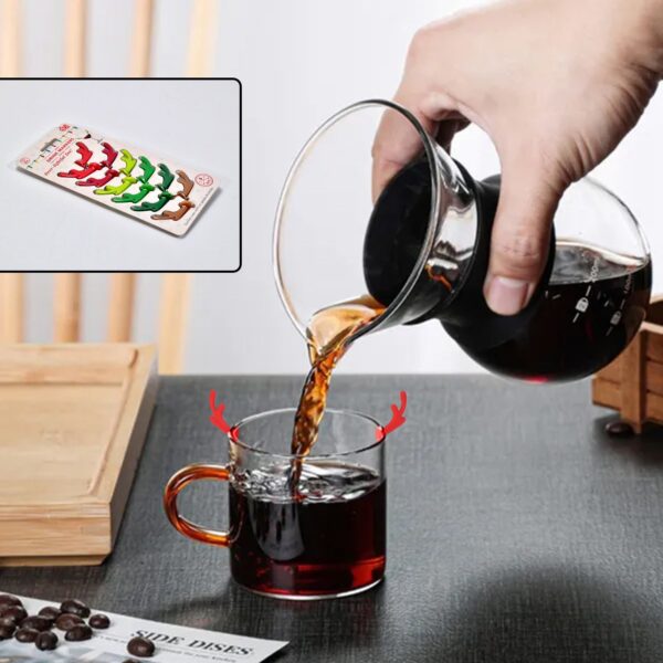 Silicone Deer Drink Marker, Safe Wine Glass Identification Tag 16PCS - Front View by Nari Haat, Indian ethnic wear, w...