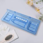 Pure Source India 4-in-1 Glass Soap Dish with Stand – Stylish Bathroom Ware - Closeup Embroidery by Nari Haat, Indi...