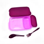 Unbreakable Leak-Proof BPA-Free Lunch Box with 2 Containers & Spoon - Sleeve Design by Nari Haat, Indian ethnic wear,...