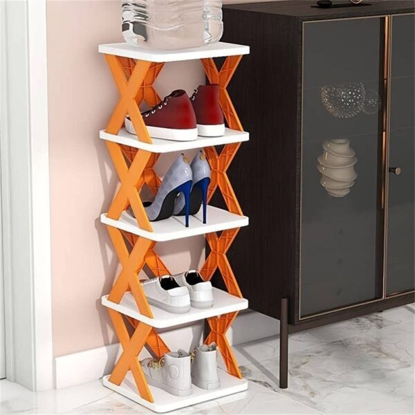 5-Layer Shoe Rack for Small Spaces & Easy Storage - Front View by Nari Haat, Indian ethnic wear, women clothing, desi...