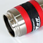 Steel Travel Mug / Tumbler / Cup, Double Walled With Rubber Grip 400ml. - Sleeve Design by Nari Haat, Indian ethnic w...