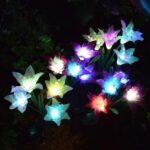 Waterproof Outdoor Solar Lily Flower Stake Lights ( Pack Of 2 pcs ) - Closeup Embroidery by Nari Haat, Indian ethnic ...