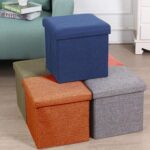 4986 Living Room Cube Shape Sitting Stool with Storage Box.(Mix Color) - Sleeve Design by Nari Haat, Indian ethnic we...
