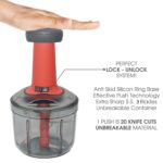 Matte Finish Hand Press Chopper with 3 Blades for Easy Vegetable & Fruit Chopping - Image 3