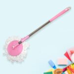 Stainless Steel 360° Rotating Mop with Microfiber Head & Adjustable Rod - Sleeve Design by Nari Haat, Indian ethnic ...