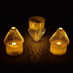12Pcs Flameless LED Tea Light Candles for Home & Event Decor, Diwali - Closeup Embroidery by Nari Haat, Indian ethnic...