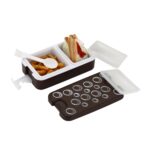 Airtight Lunch Box – 2-Compartment Leak-Proof Food-Grade Box with Spoon - Closeup Embroidery by Nari Haat, Indian e...