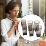 Unbreakable Transparent Square Design  Wine Tumbler Plastic Glass Set Pack of 6