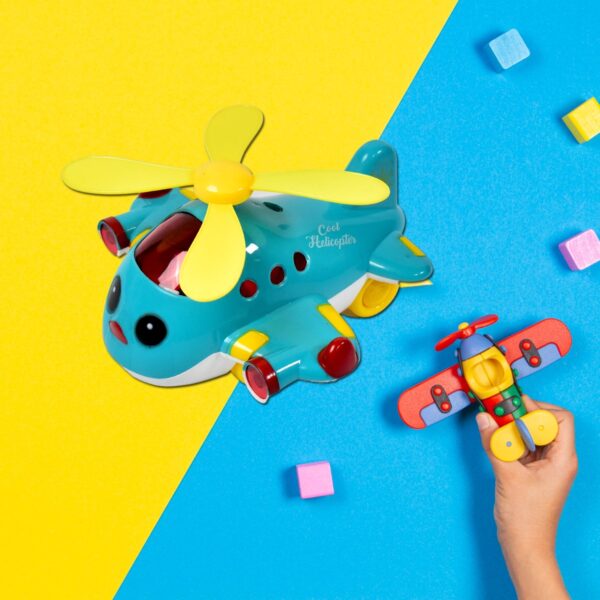 Colorful musical helicopter airplane toy for toddlers with lights