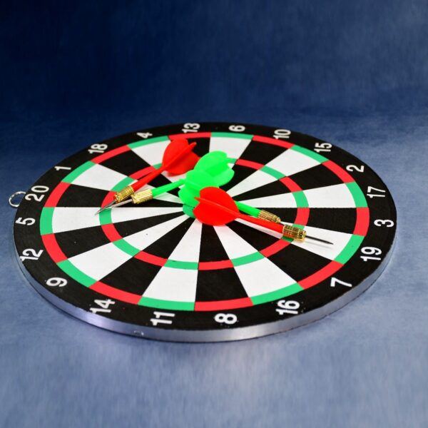 Big Size Foldable Dart Board with 4 Darts Indoor Sports Kids Game Board Set Portable - Front View by Nari Haat, India...