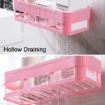 ABS Plastic Shower Corner Caddy Shelf with Wall-Mounted Suction Cup - Full Detail by Nari Haat, Indian ethnic wear, w...