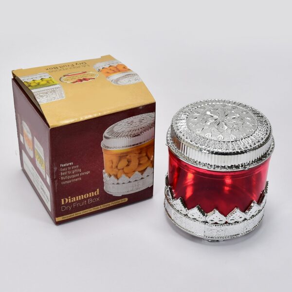 Diamond Design Dry Fruit Storage Box - Front View by Nari Haat, Indian ethnic wear, women clothing, designer suit