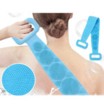 Silicone Body Back Scrubber Double Side Bathing Brush for Skin Deep Cleaning - Front View by Nari Haat, Indian ethnic...