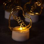 Set of 12 Multicolor Flameless Heart Candles