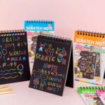 Crafts Rainbow Art Scratch Paper Book (10 Pages, Pack of 1) - Fabric Detail by Nari Haat, Indian ethnic wear, women c...