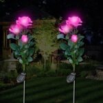 Garden Solar Outdoor Rose Lights Decorative Holiday Decoration (2 Pcs Set) - Front View by Nari Haat, Indian ethnic w...