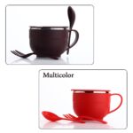 Noodles and Soup Bowl with Spoon Holder Stainless Steel Bowl Spoon Set - Full Detail by Nari Haat, Indian ethnic wear...