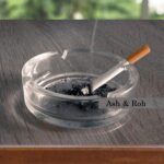 Glass Crystal Round Ashtray for Cigar & Cigarettes – Home & Office Table Decor - Full Detail by Nari Haat, Indian e...