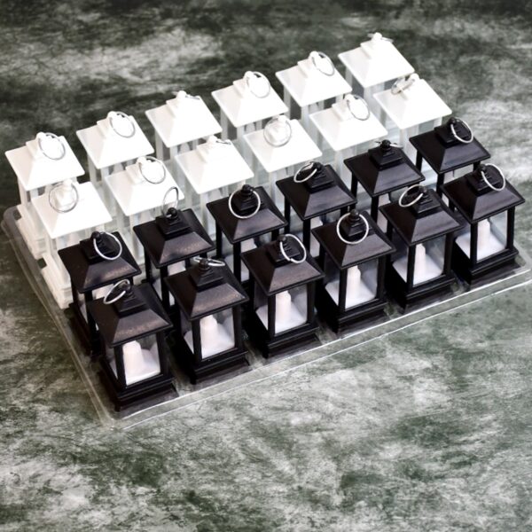 Rustic flameless lantern with LED candle