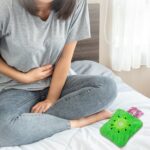 Green Sun Compact Hot Water Bag with Cover - Closeup Embroidery by Nari Haat, Indian ethnic wear, women clothing, des...