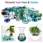 Glass Gem Stone, Flat Round Marbles Pebbles for Vase Fillers, Attractive pebbles for Aquarium Fish Tank. - Neckline D...