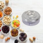 Round Smiley Multi Purpose 4 Compartment Box For Home & Kitchen Use - Closeup Embroidery by Nari Haat, Indian ethnic ...