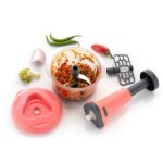 2-in-1 Push Chopper 800ml with Stainless Steel Blade for Quick Food Prep - Sleeve Design by Nari Haat, Indian ethnic ...