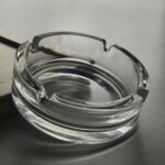 Glass Crystal Round Ashtray for Cigar & Cigarettes – Home & Office Table Decor - Neckline Detail by Nari Haat, Indi...
