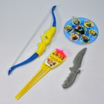 Plastic Archery Bow Arrow Toy Set with single knife and 3pc Arrow and Target Board - Back View by Nari Haat, Indian e...