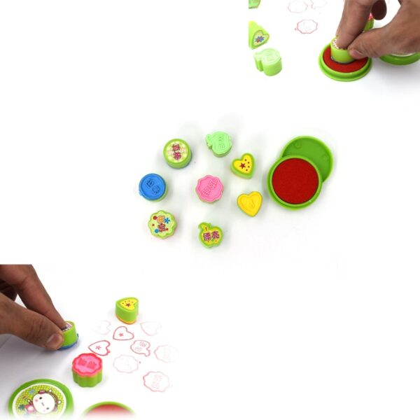 9 Pc Stamp Set for Kids, Play & Fun - Front View by Nari Haat, Indian ethnic wear, women clothing, designer suit