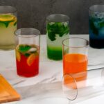 Round Clear Plastic Unbreakable Transparent Glass Set ( 300ml 6pc ) - Closeup Embroidery by Nari Haat, Indian ethnic ...