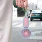 Mini Handheld Portable Rechargeable Fan Easy to Carry for Home Office Travel - Fabric Detail by Nari Haat, Indian eth...