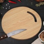 Wooden Round Chopping Board  For Chopping Fruit & Vegetable - Neckline Detail by Nari Haat, Indian ethnic wear, women...