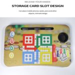 Ludo Design Foldable Study & Laptop Table for Children with Tablet Slot & Cup Holder - Closeup Embroidery by Nari Haa...