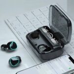 Wireless Bluetooth 5.0 In-Ear Earbuds – Mini Stereo with Mic - Back View by Nari Haat, Indian ethnic wear, women cl...