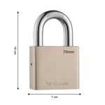 Heavy Steel Premium Square Padlock 70mm with 4 Keys  Hardened Shackle for Doors - Neckline Detail by Nari Haat, India...