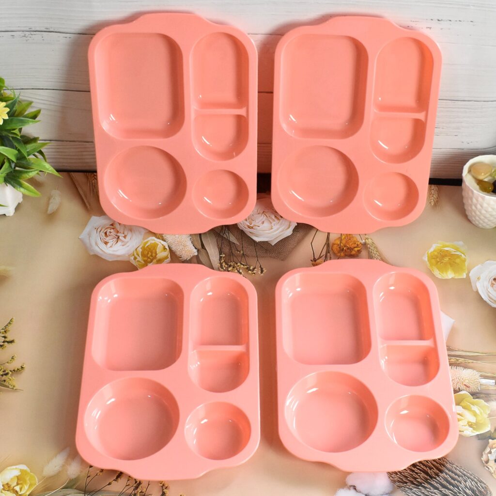 5 Compartment Plastic Food Plate