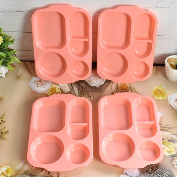 5 Compartment Plastic Food Plate