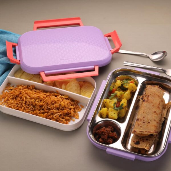 Multi-Compartment Steel Lunch Box