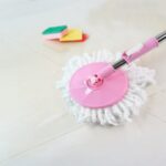 Stainless Steel 360° Rotating Mop with Microfiber Head & Adjustable Rod - Closeup Embroidery by Nari Haat, Indian et...